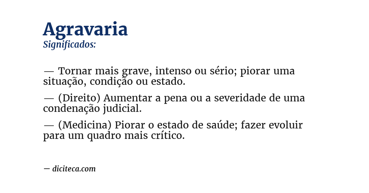 Significado de agravaria
