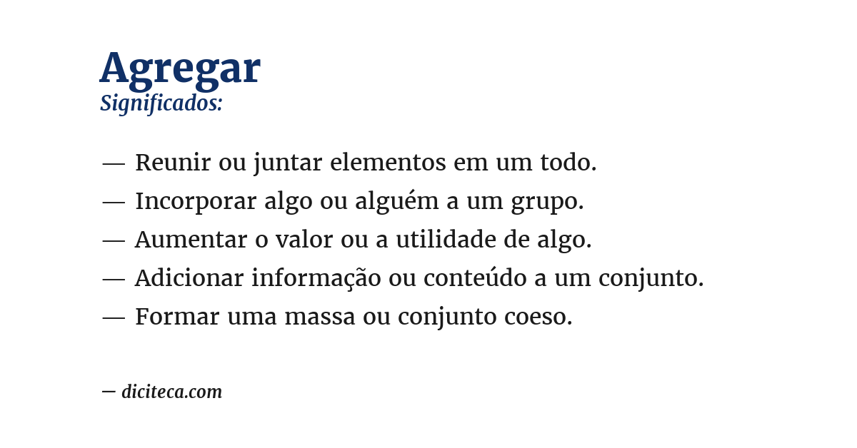 Significado de agregar