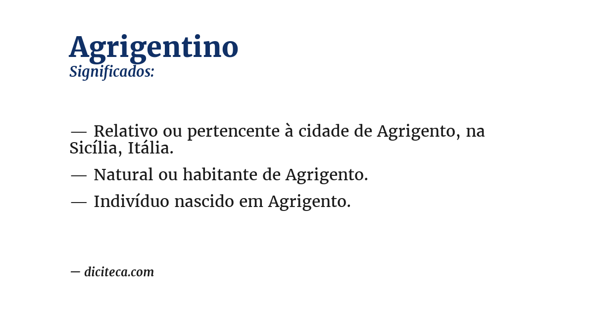 Significado de agrigentino