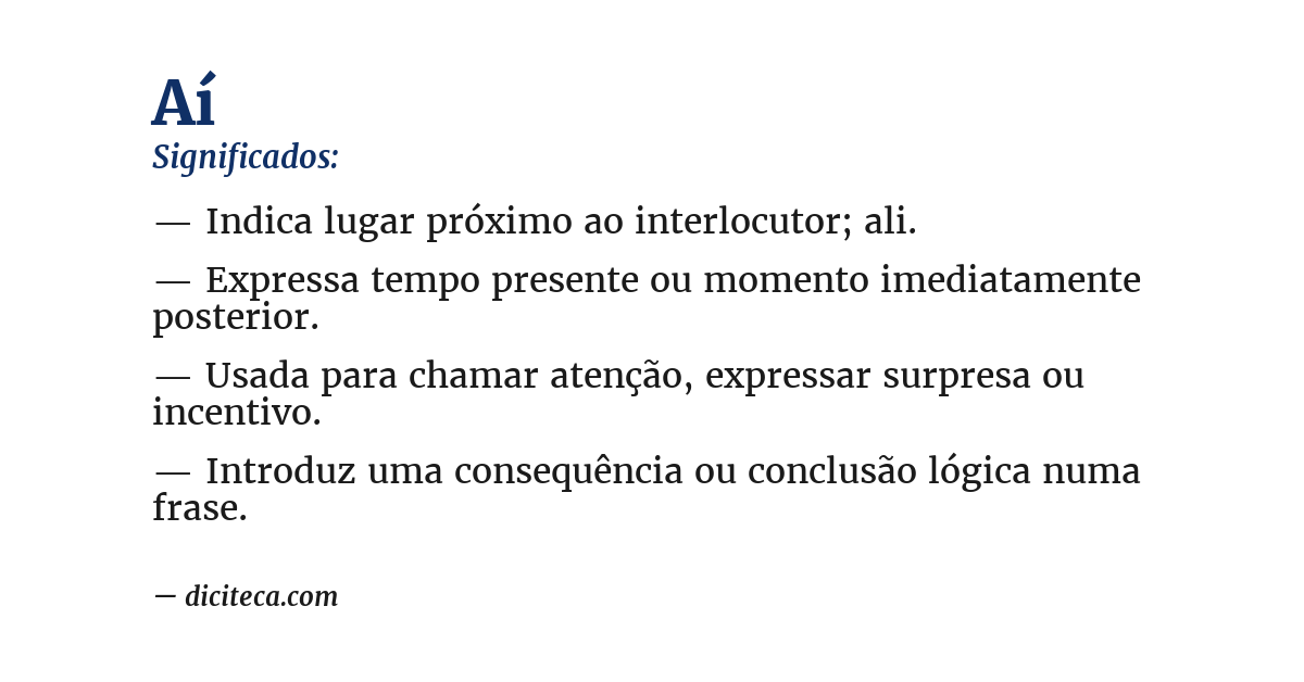 Significado de aí