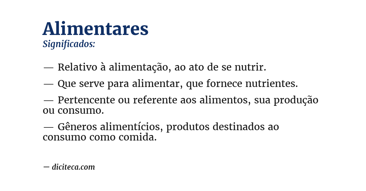 Significado de alimentares