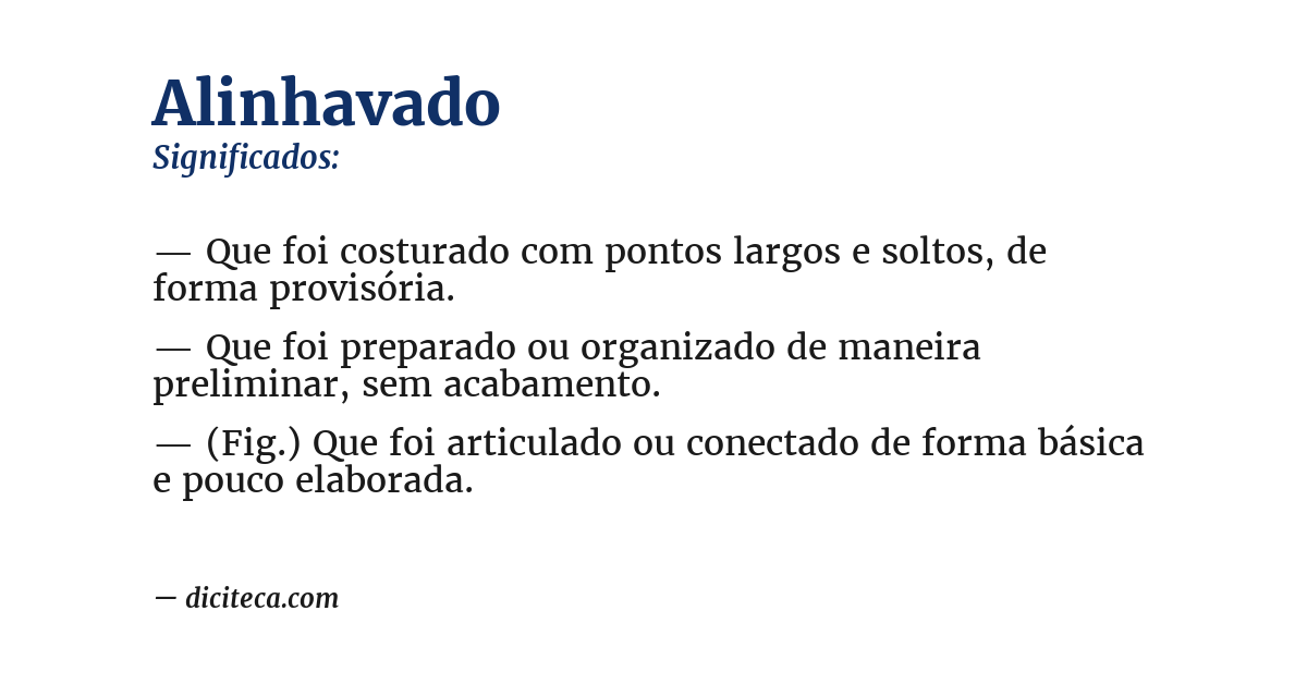 Significado de alinhavado
