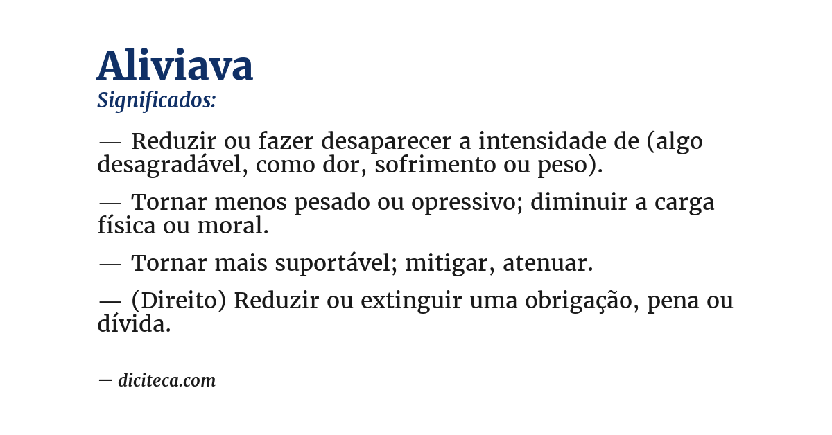 Significado de aliviava