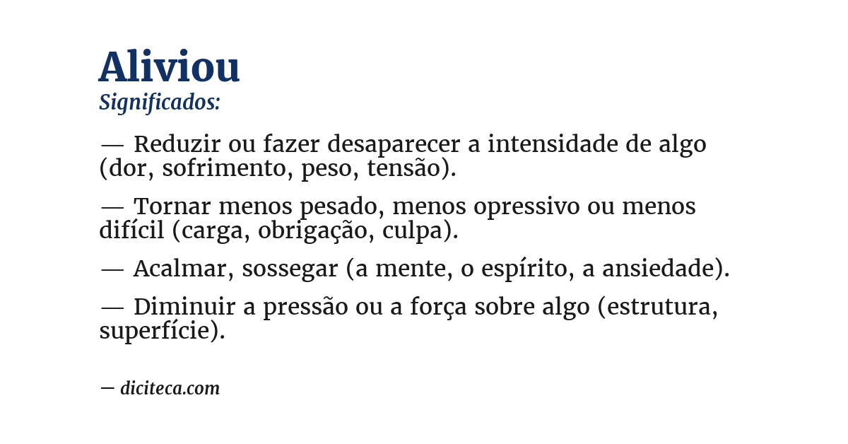 Significado de aliviou
