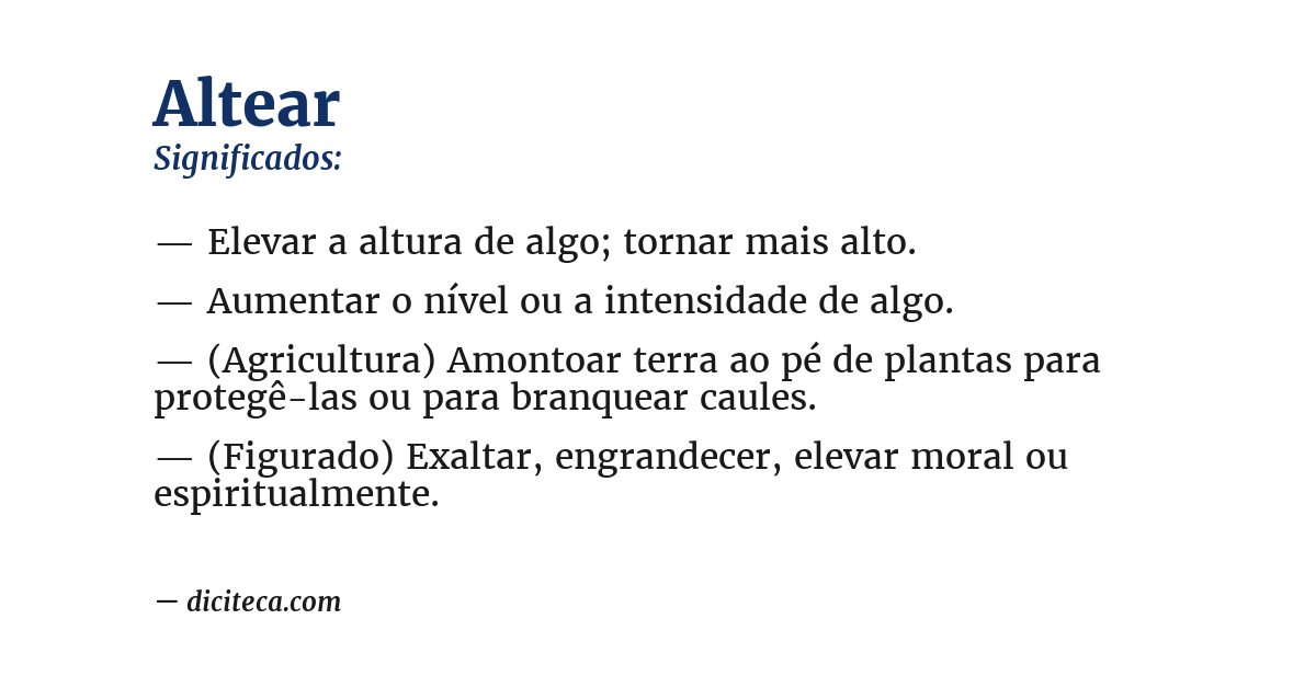 Significado de altear