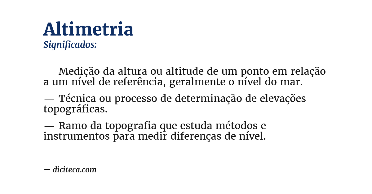 Significado de altimetria