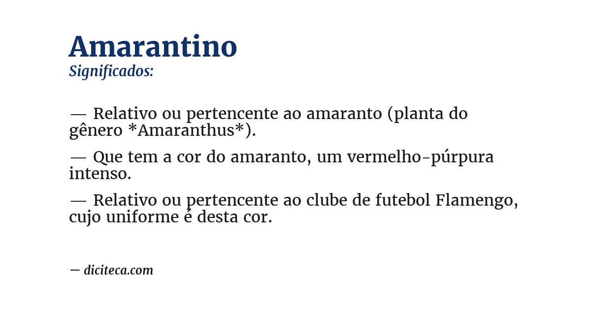 Significado de amarantino