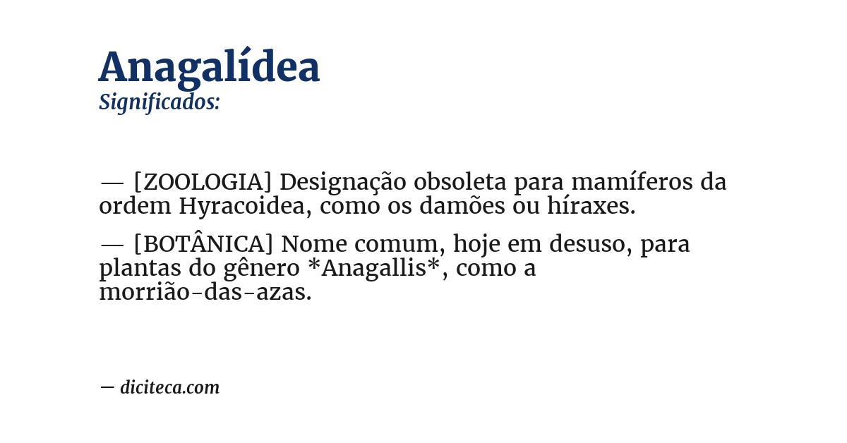 Significado de anagalídea
