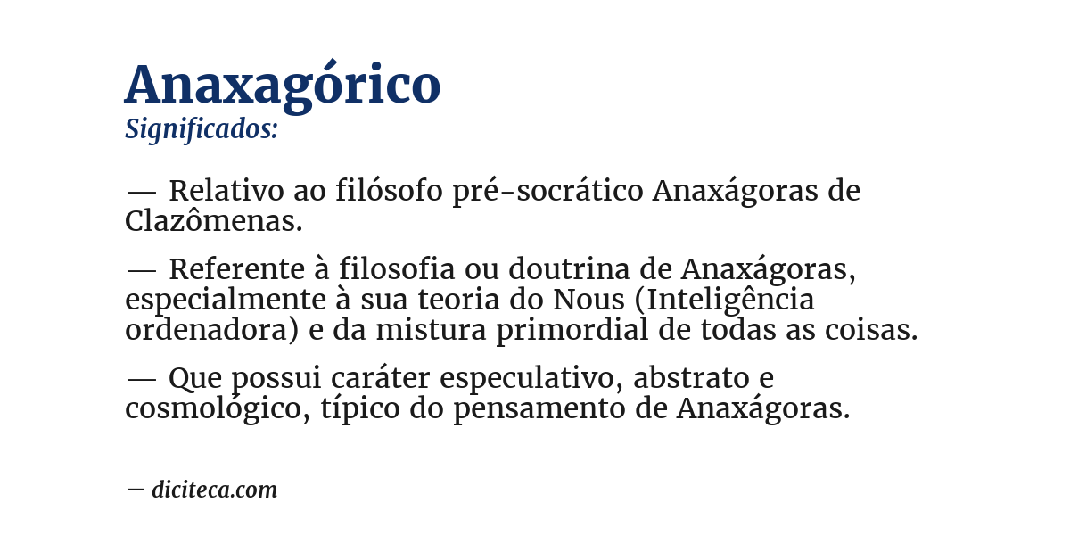 Significado de anaxagórico