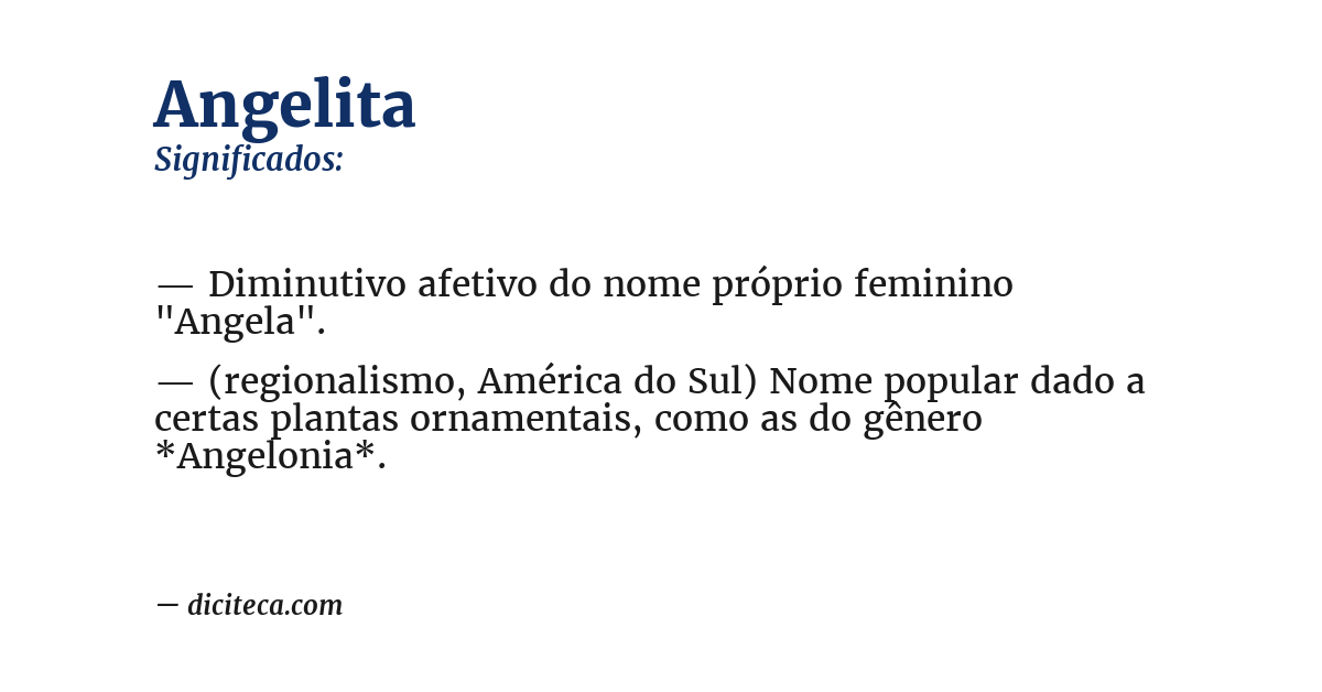 Significado de angelita