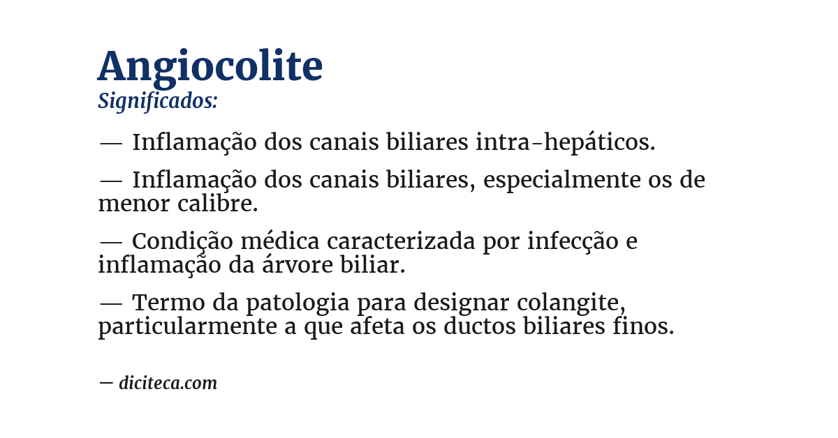 Significado de angiocolite