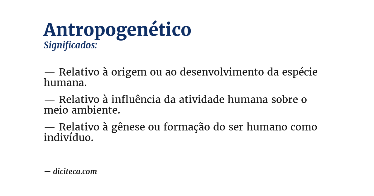Significado de antropogenético
