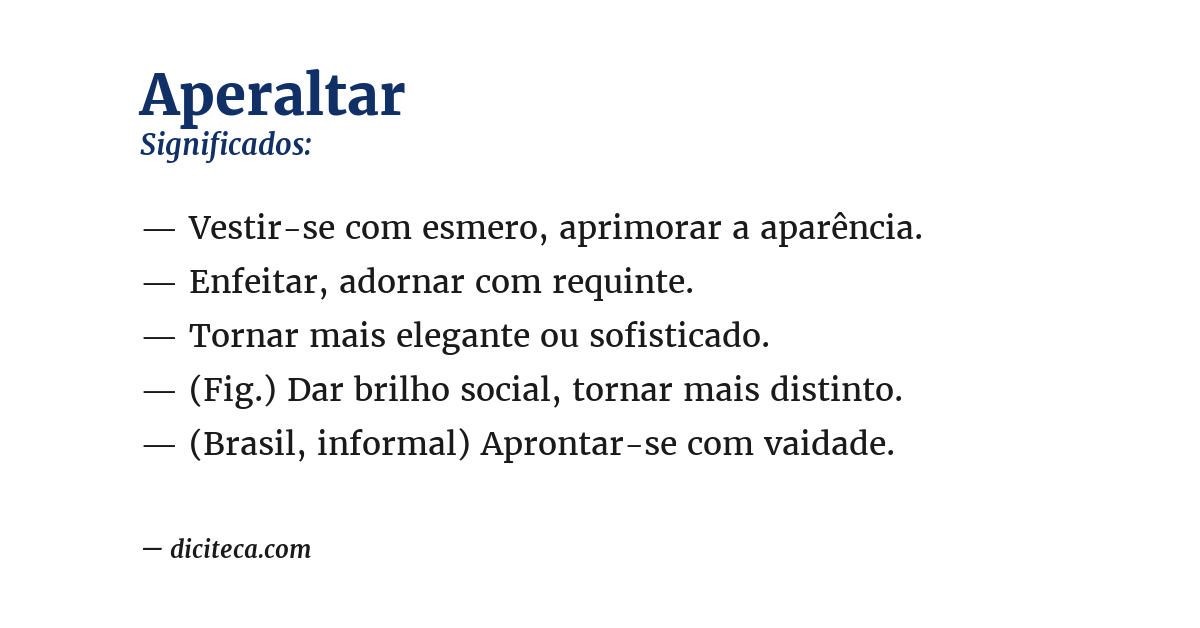 Significado de aperaltar