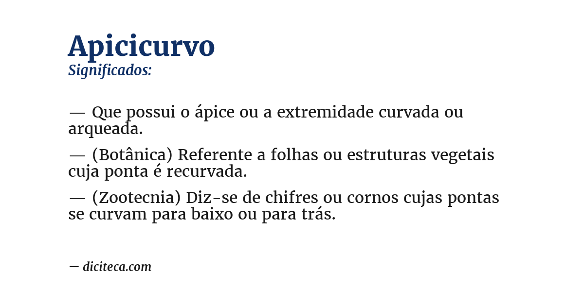 Significado de apicicurvo