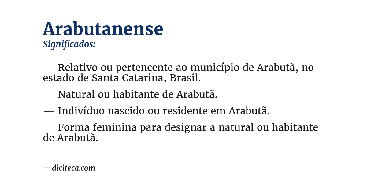 Significado de arabutanense