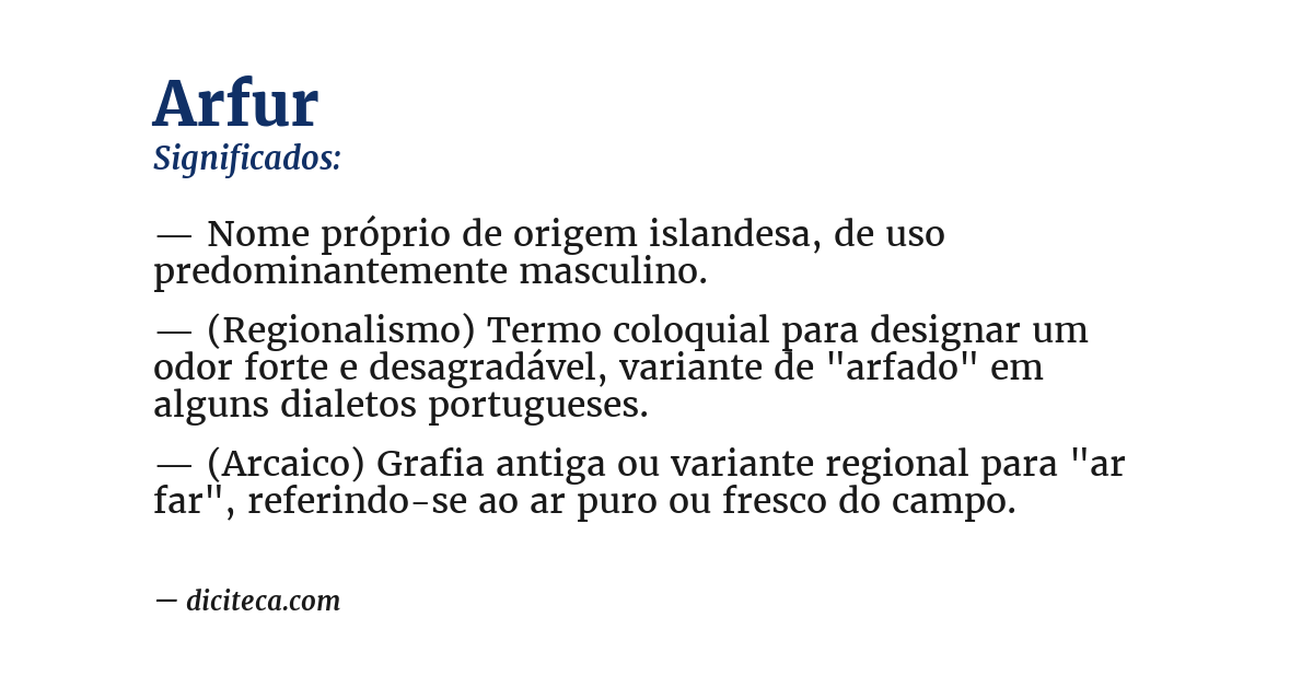 Significado de arfur