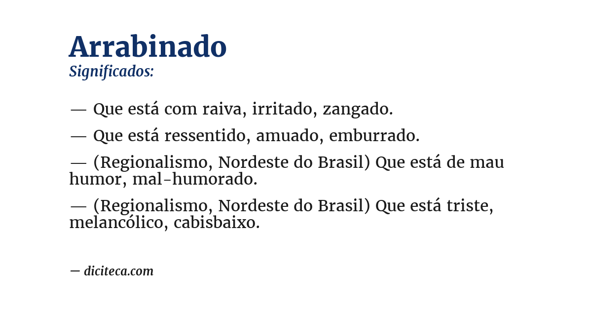 Significado de arrabinado