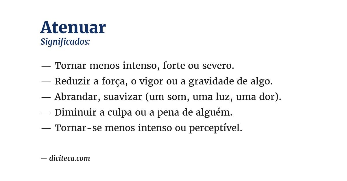 Significado de atenuar