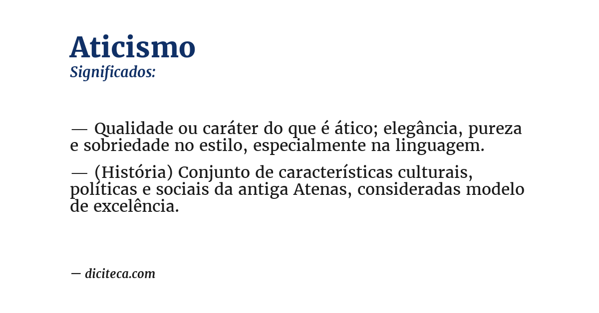 Significado de aticismo