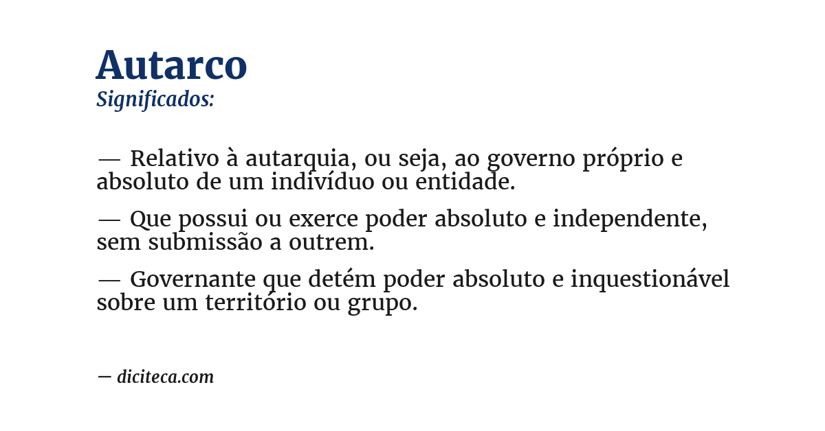 Significado de autarco