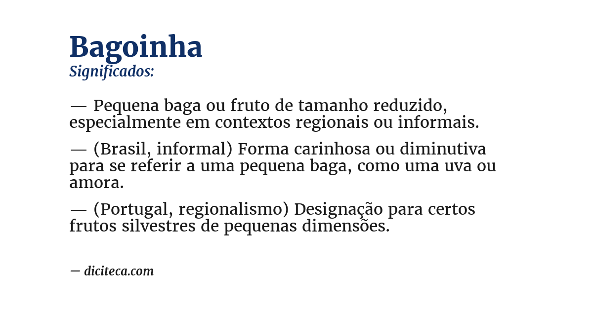 Significado de bagoinha