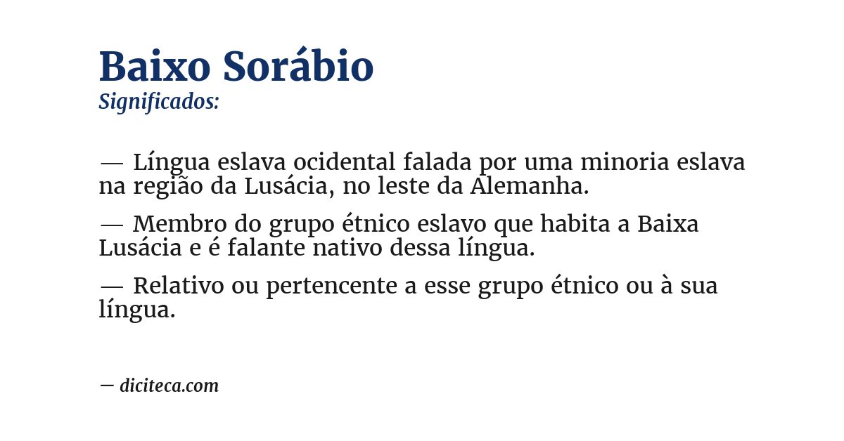 Significado de baixo sorábio