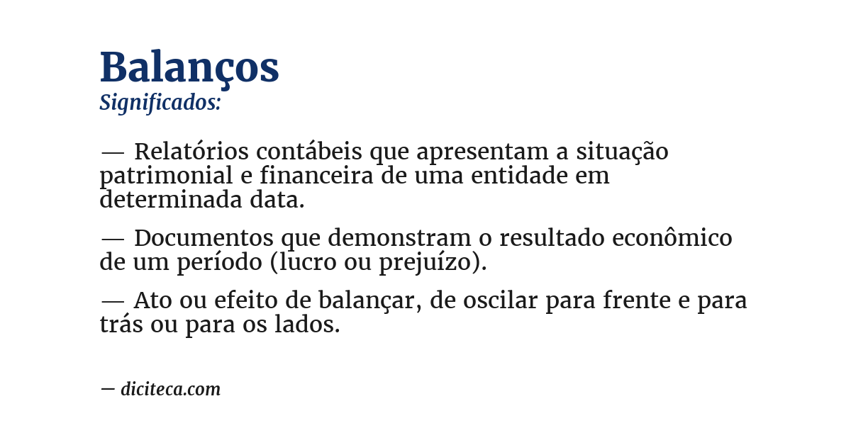 Significado de balanços