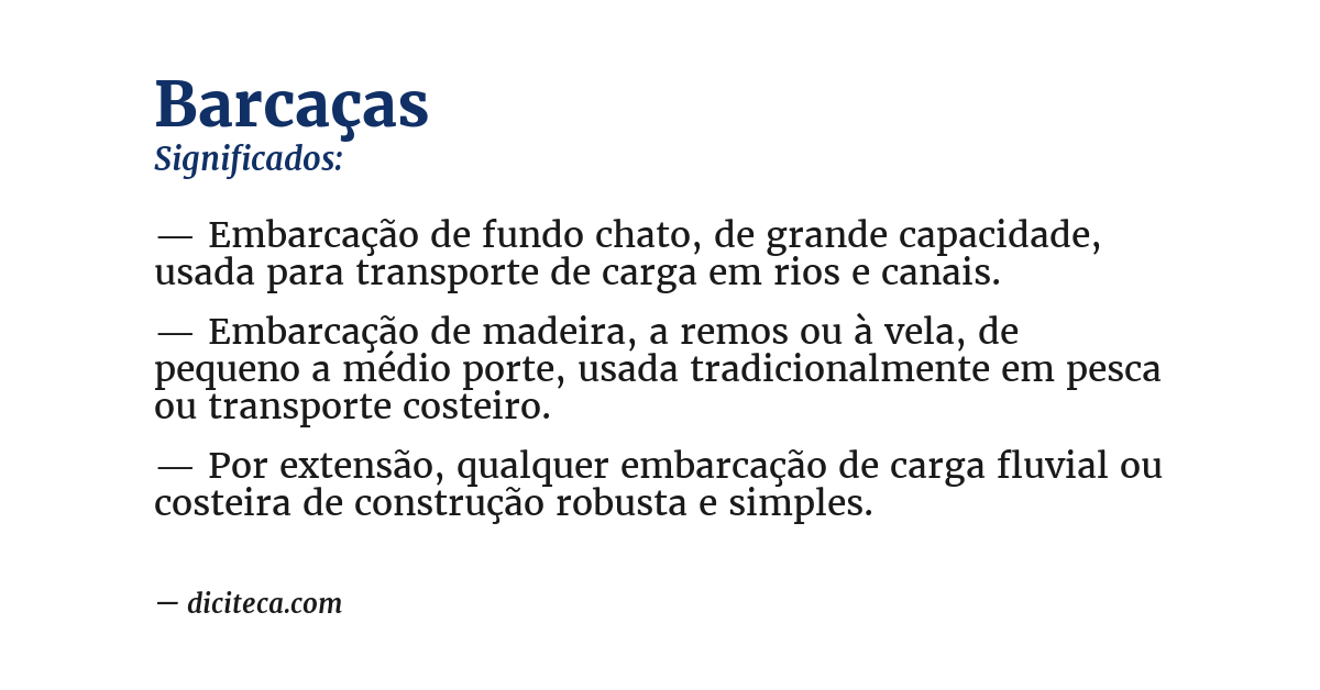 Significado de barcaças