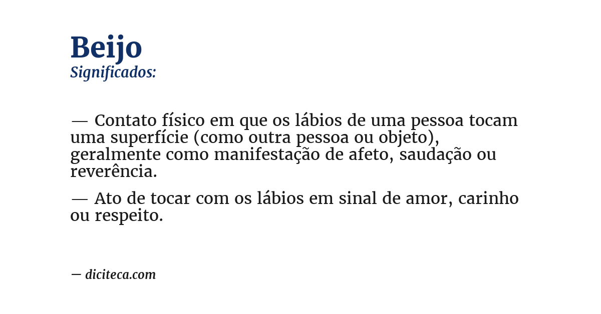 Significado de beijo