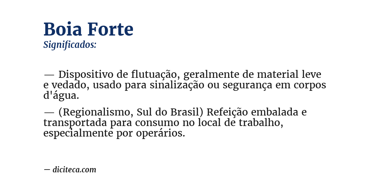 Significado de boia forte