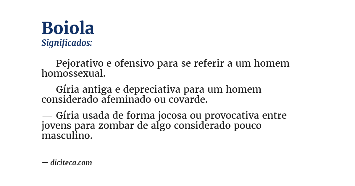 Significado de boiola