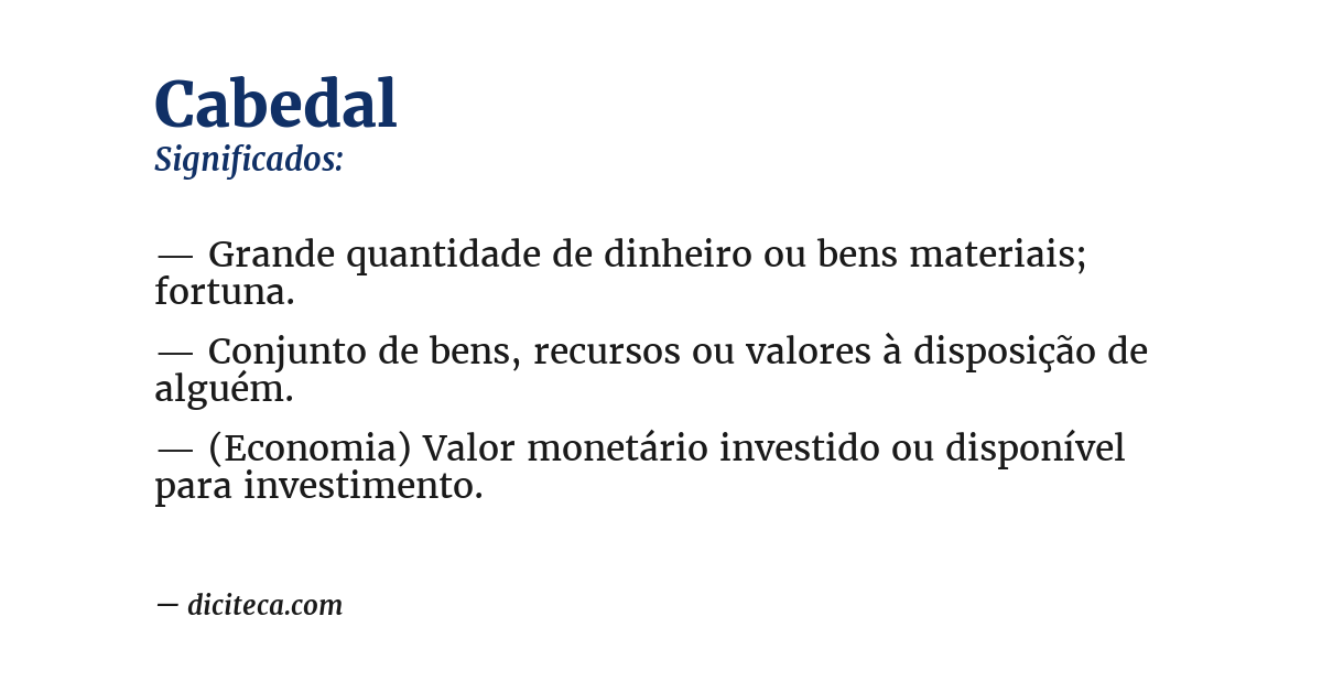Significado de cabedal