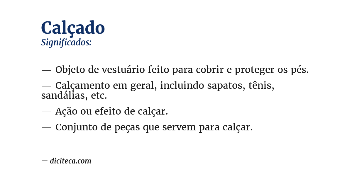 Significado de calçado