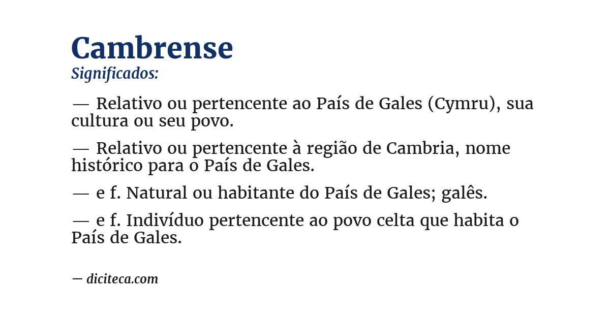 Significado de cambrense