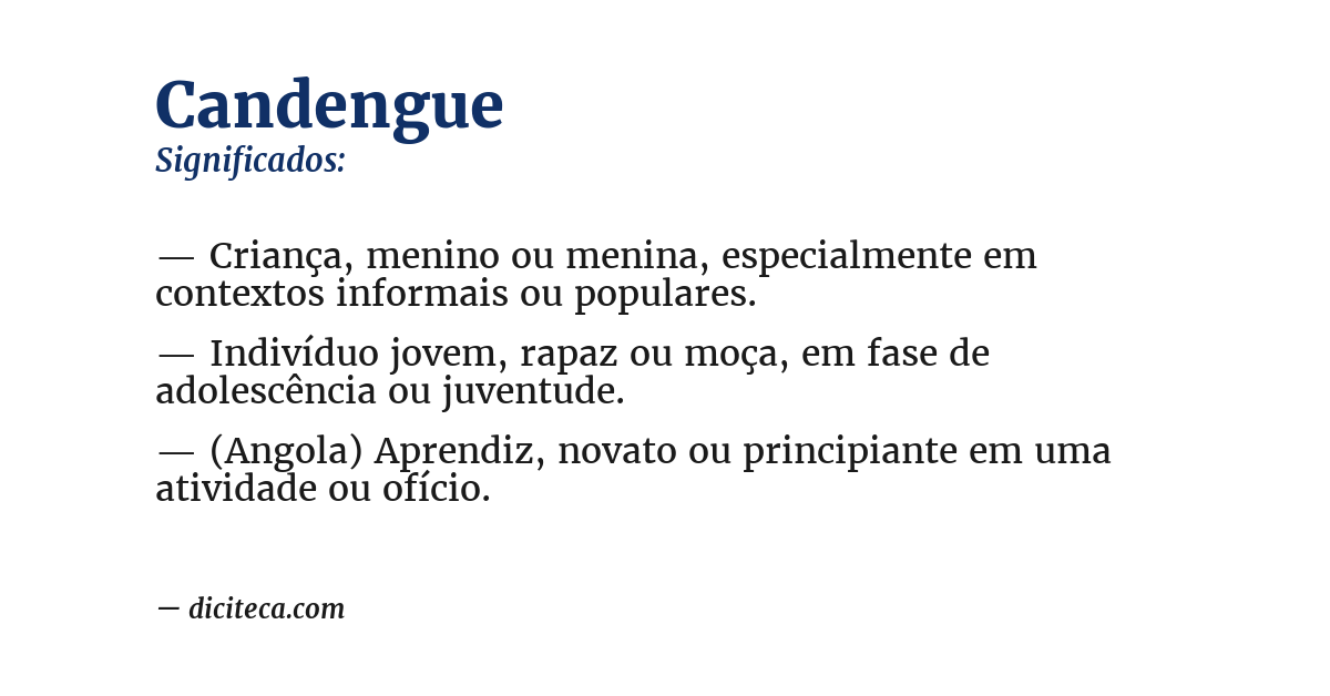 Significado de candengue