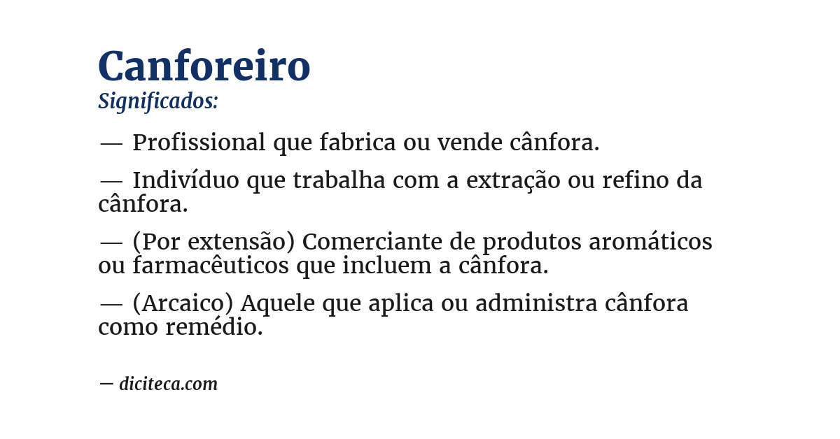Significado de canforeiro