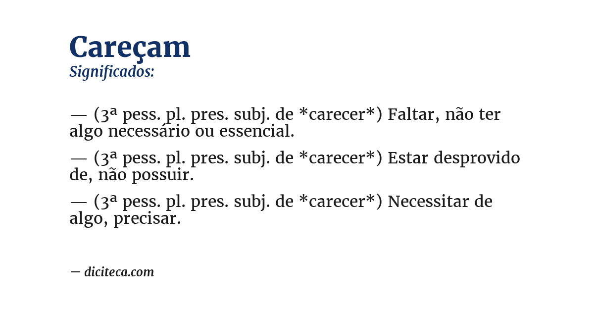 Significado de careçam