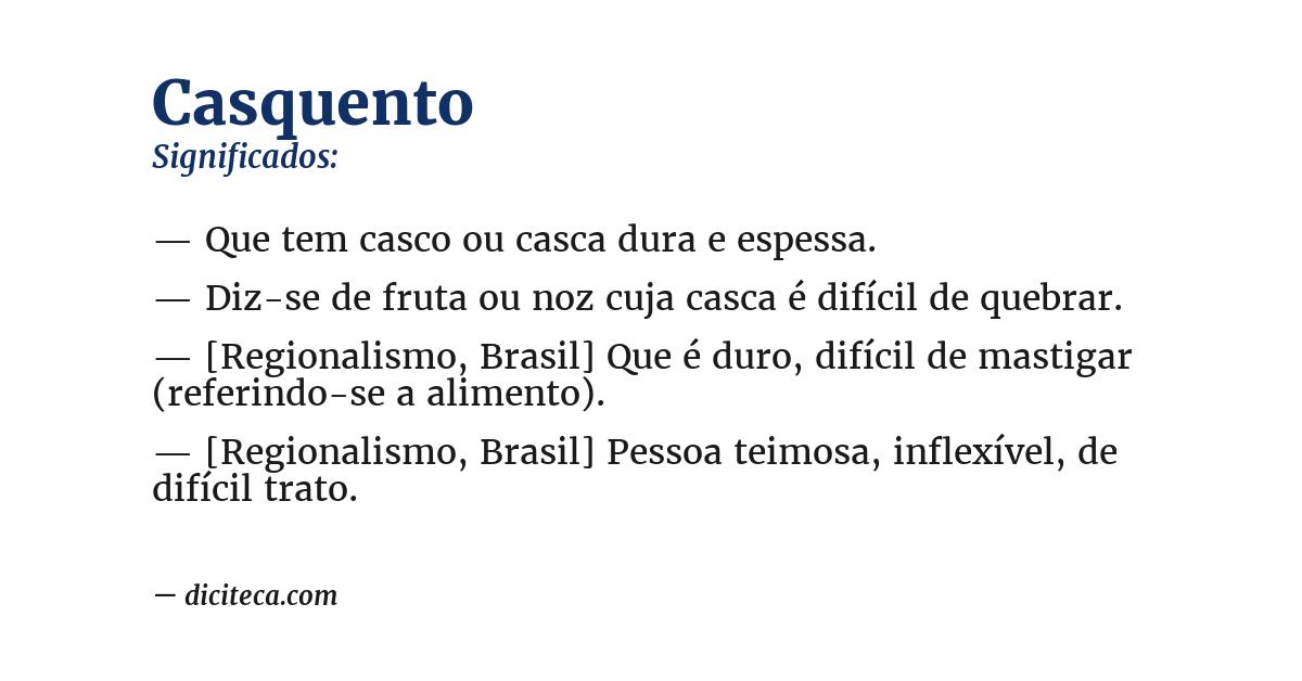 Significado de casquento