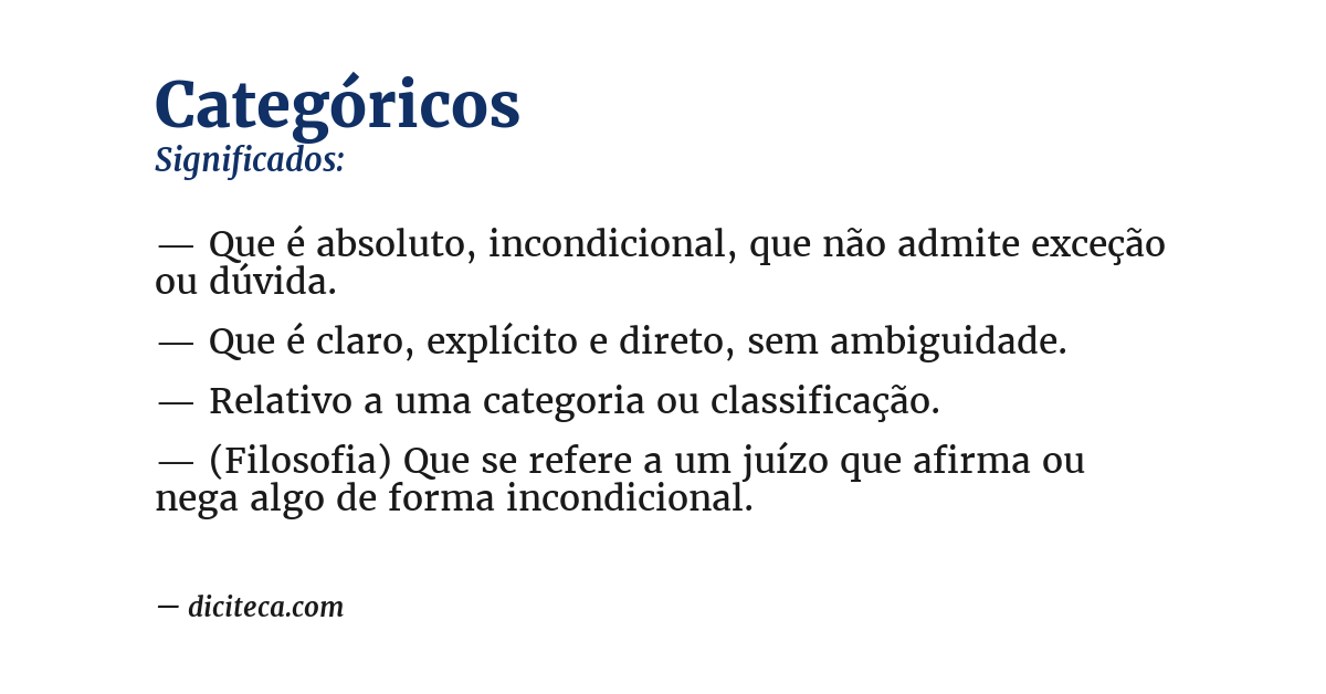 Significado de categóricos