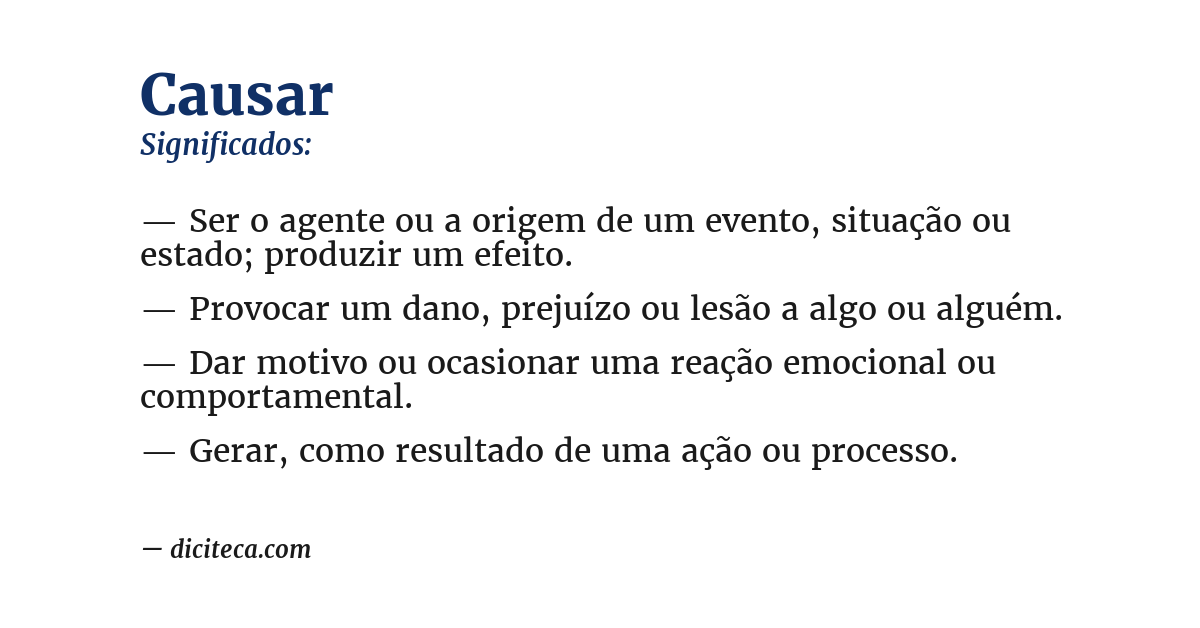 Significado de causar