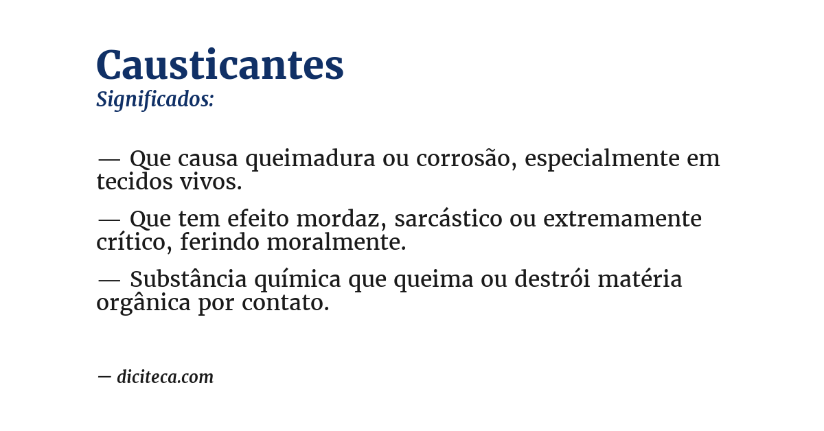 Significado de causticantes