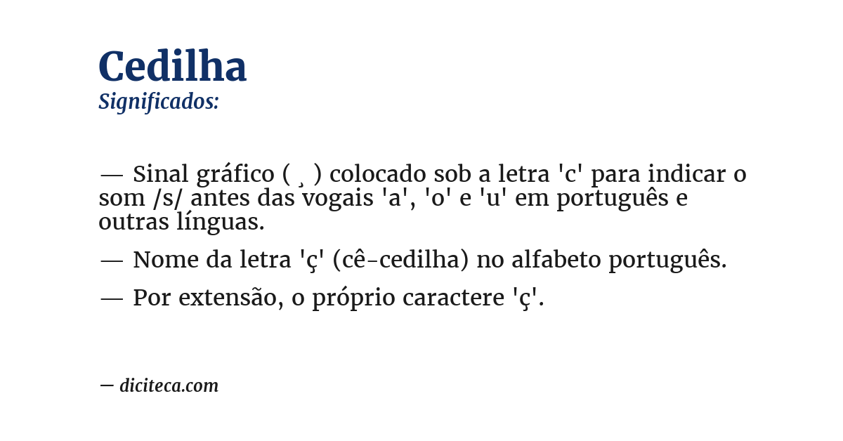 Significado de cedilha