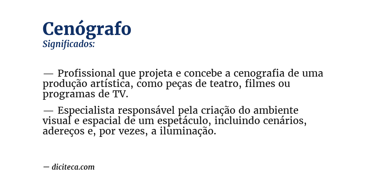Significado de cenógrafo