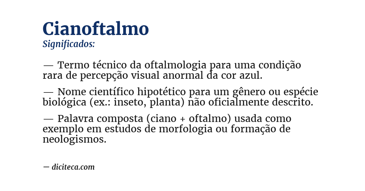 Significado de cianoftalmo