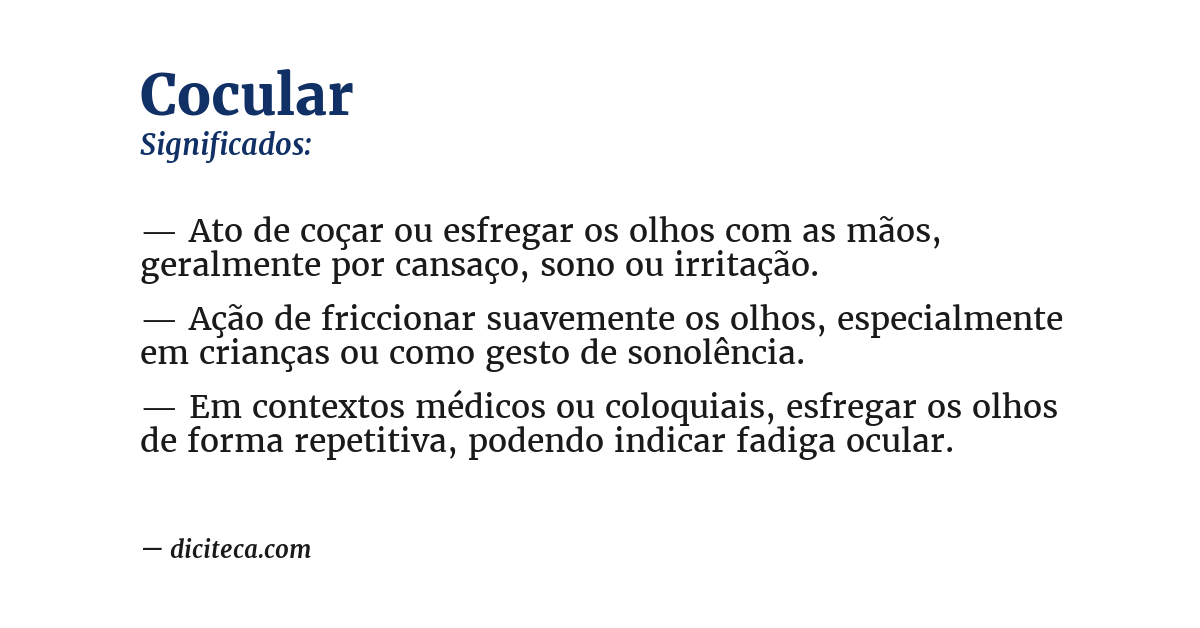 Significado de cocular