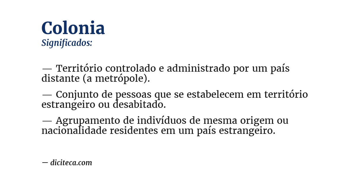 Significado de colonia