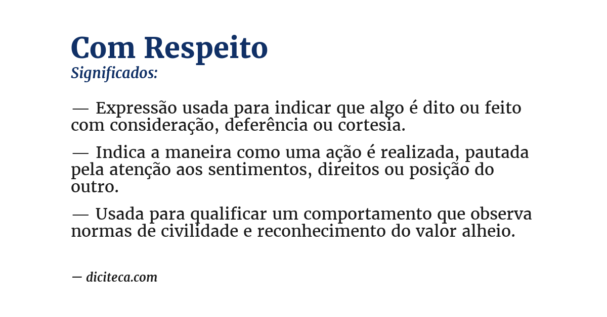 Significado de com respeito