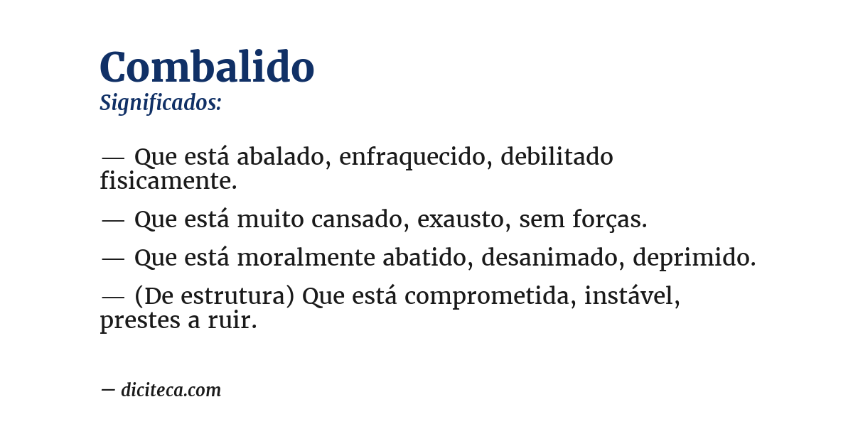 Significado de combalido