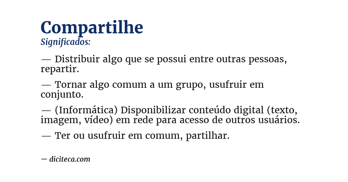 Significado de compartilhe