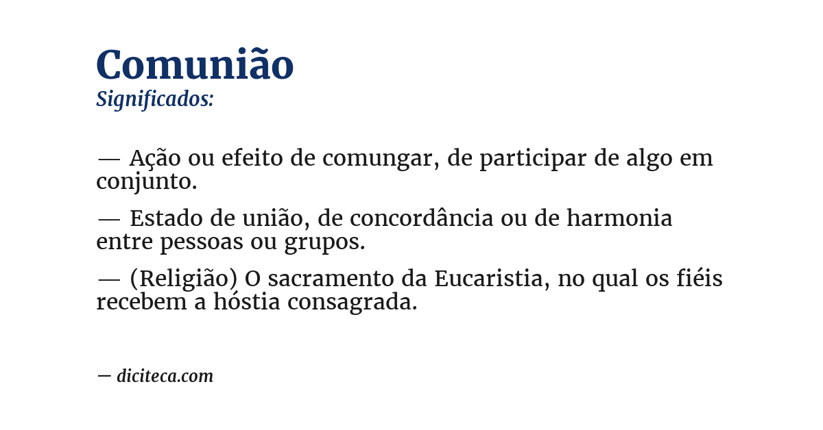 Significado de comunião